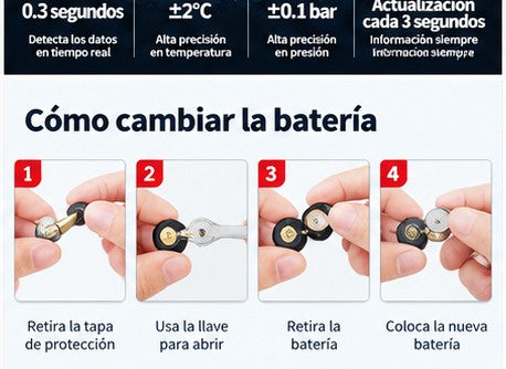 Monitor de Presión de Llantas TPMS para Moto — Pantalla LCD Color, Sensores Externos, Monitoreo en Tiempo Real